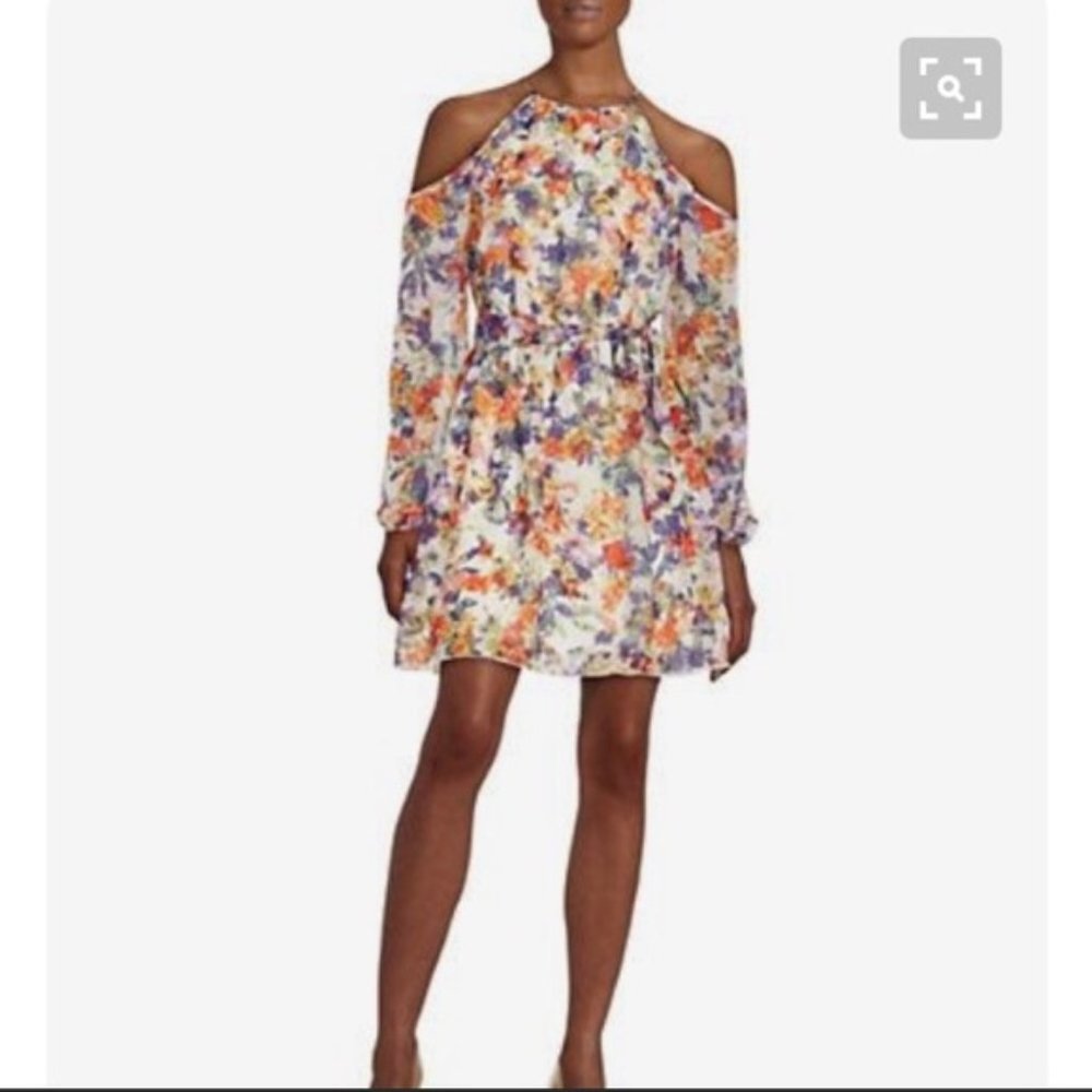 Cold shoulder floral dress